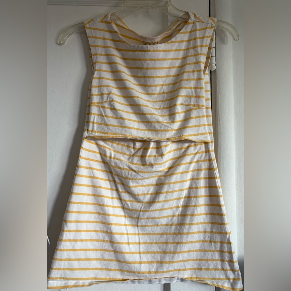 Boob Design Yellow and White Striped Nursing Top